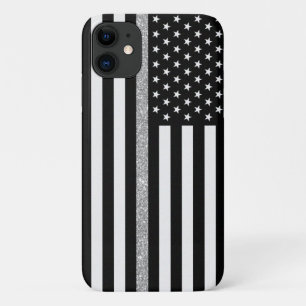Thin Grey Line Correctional Officer Glitter Flag Case-Mate iPhone Case