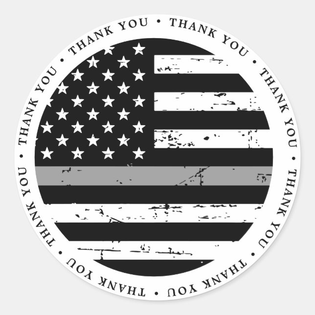 Thin Grey Line Correctional Officer Thank You Classic Round Sticker (Front)