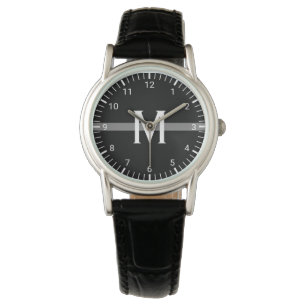 Thin Grey Line Monogrammed Watch