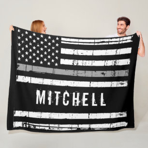 Thin Grey Line Personalised Correctional Officer  Fleece Blanket