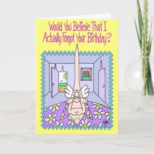 THIN HEADED Belated Birthday Card (Front)