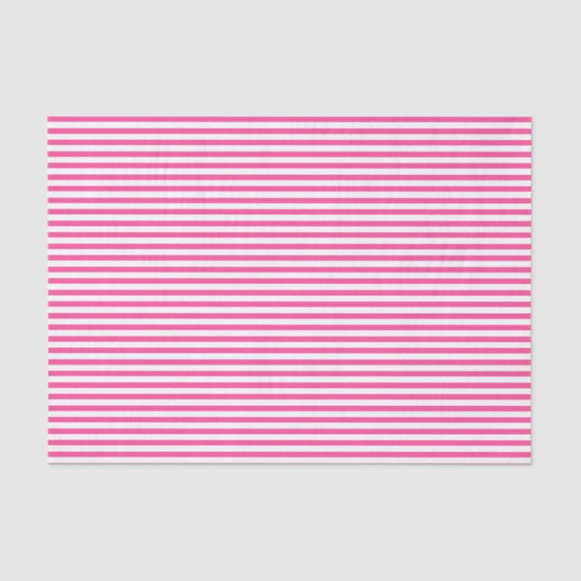 Thin Hot Pink and White stripes - Tissue paper (Front)