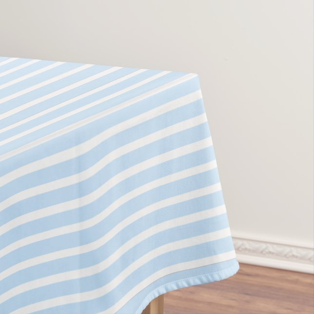 Thin Light Blue Stripes Tablecloth (In Situ)