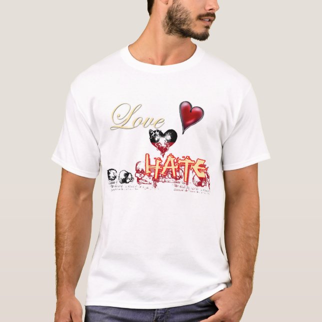 THIN LINE BETWEEN LOVE AND HATE T-Shirt (Front)