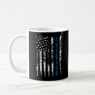 Thin Line Blue Chicago Distressed National Police  Coffee Mug