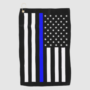 Thin Line Blue Flag Golf Towel