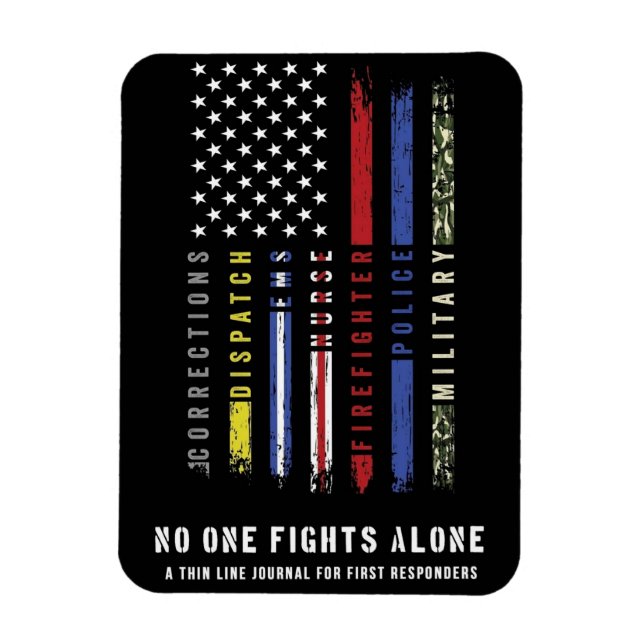 "Thin Line Flag First Responders" Flexible Magnet (Vertical)