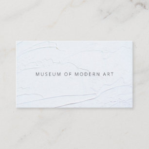 Thin Museum Minimal White Paint Brushstroke Business Card