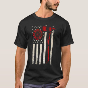 Thin Red Axe American Flag Patriot Firefighter T-Shirt