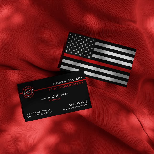 Thin Red Line American Flag Business Card (Creator Uploaded)