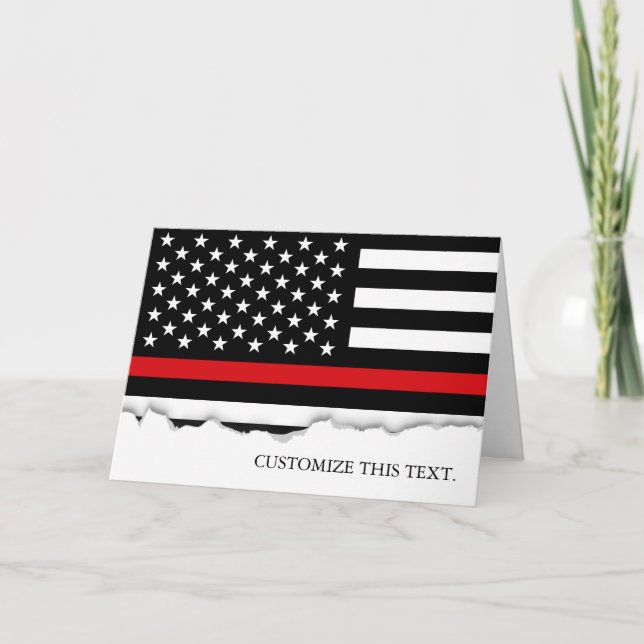 Thin Red Line American Flag Card (Front)