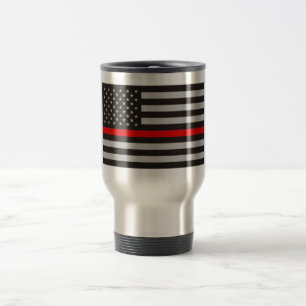 THIN RED LINE AMERICAN FLAG COFFEE TRAVEL MUG
