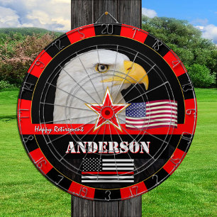Thin Red Line & American Flag, firefighters / USA Dartboard
