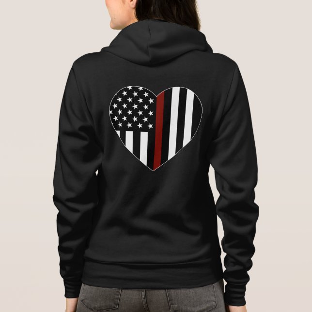 Thin Red Line American Flag Hoodie (Back)
