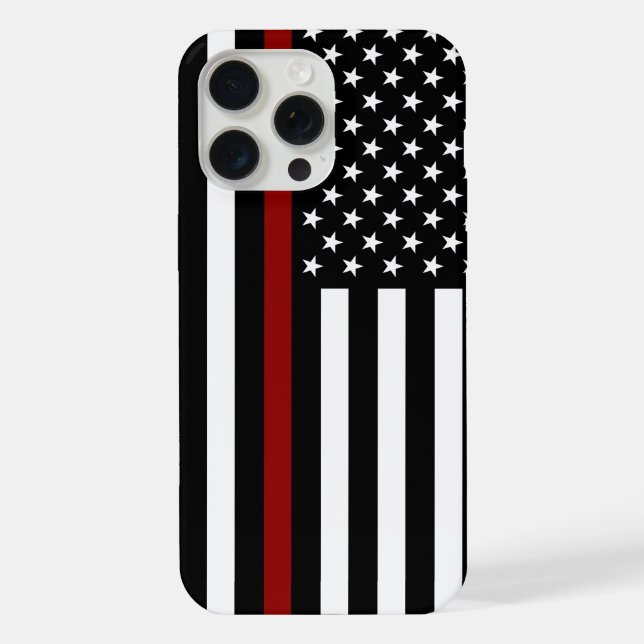 Thin Red Line American Flag iPhone Case (Back)