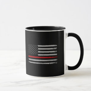 Thin Red Line American Flag mug_ firefighter Gift Mug