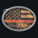 Thin Red Line and Flames Belt Buckle<br><div class="desc">Thin Red Line and Flames</div>