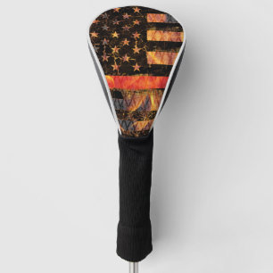 Thin Red Line and Flames Golf Head Cover