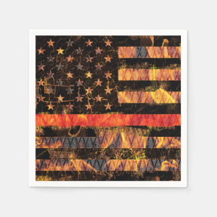 Thin Red Line and Flames Napkin