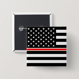 Thin Red Line Firefighter American Flag 15 Cm Square Badge