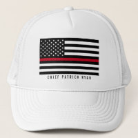 Thin Red Line Firefighter American Flag Monogram