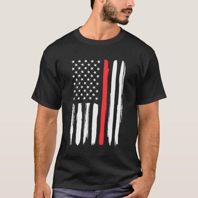 Thin Red Line - Firefighter Fireman Gift T-Shirt (Front)