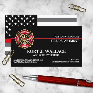 Thin Red Line Firefighter Flag Business Card