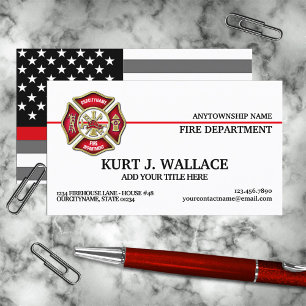 Thin Red Line Firefighter Flag Business Card