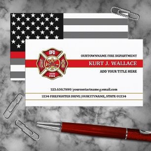 Thin Red Line Firefighter Flag Business Card