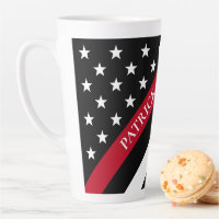 Thin Red Line Firefighter Flag Monogram Name Large
