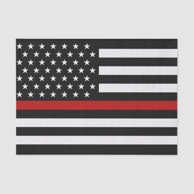 Thin Red Line Firefighter Flag Tissue Paper (Front)