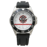 Thin Red Line Firefighter Maltese Cross White Fsce