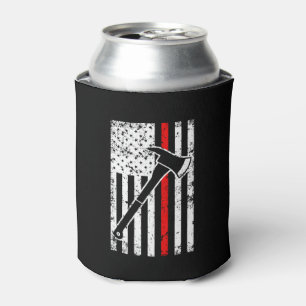 Thin Red Line Firefighter men's Flag can cooler