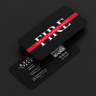 Thin Red Line Firefighter Modern Fire Department Business Card