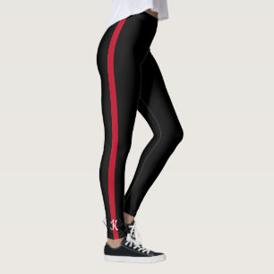 Thin Red Line Firefighter Monogram Initial Leggings