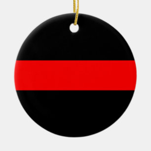 Thin Red Line Firefighter Ornament