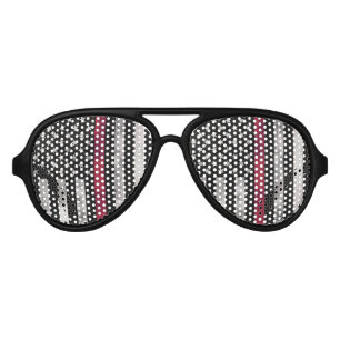 Thin Red Line Firefighter Sunglasses, Vertical Fla Aviator Sunglasses