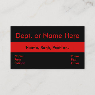 Thin Red Line-Firemen-Rescue Business Card