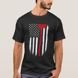 Thin Red Line Flag Axe Firefighter Support T-Shirt
