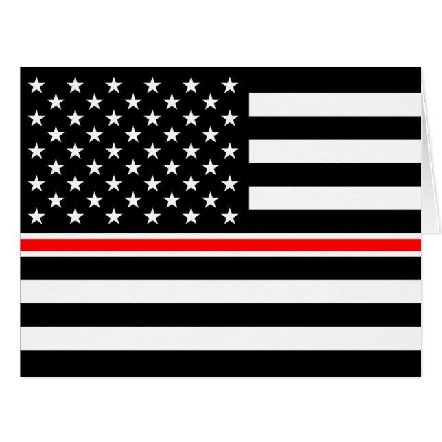 Thin Red Line Flag: Firefighter Hero Memorial (Front Horizontal)