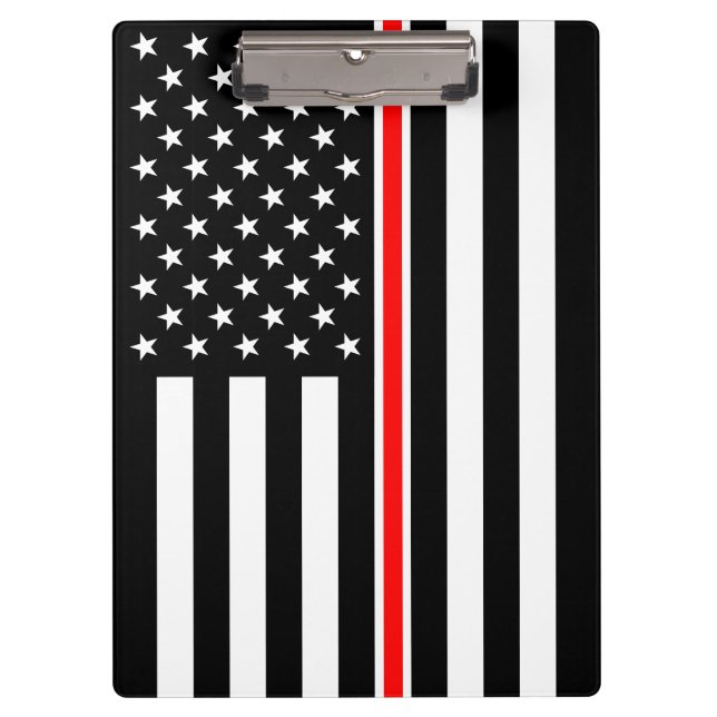 Thin Red Line Flag: Firefighter Hero Memorial Clipboard (Front)