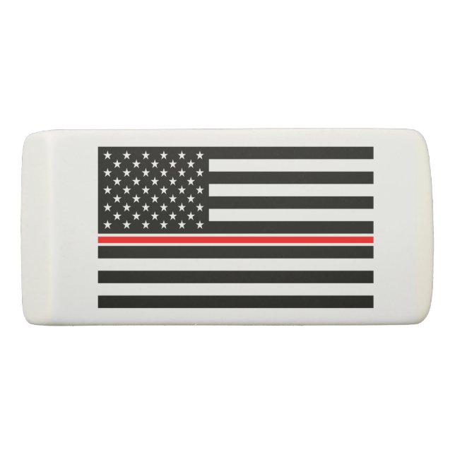 Thin Red Line Flag: Firefighter Hero Memorial Eraser (Front)