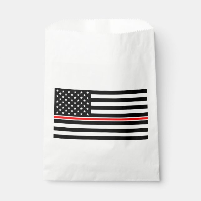 Thin Red Line Flag: Firefighter Hero Memorial Favour Bags (Front)