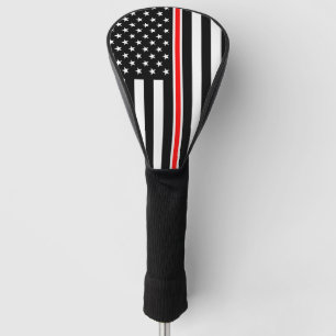 Thin Red Line Flag: Firefighter Hero Memorial Golf Head Cover