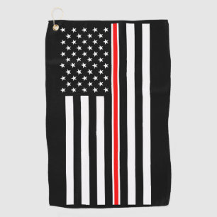 Thin Red Line Flag: Firefighter Hero Memorial Golf Towel