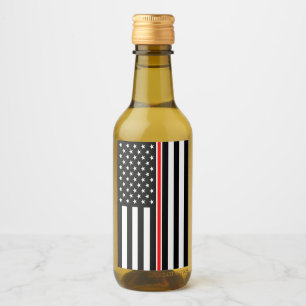 Thin Red Line Flag: Firefighter Hero Memorial Wine Label