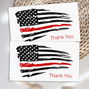 Thin Red Line Flag Firefighter Thank You Business Card