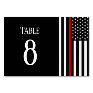 Thin Red Line Flag Table Number