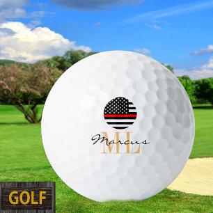 Thin Red Line & Golf USA Monogrammed Firefighter Golf Balls