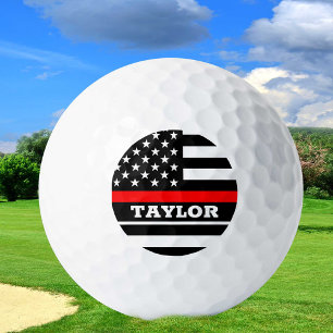 Thin Red Line & Golf USA personalised Fireman flag Balls
